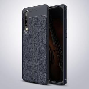 Litchi Texture TPU Shockproof Case for Huawei P30 (Navy Blue)