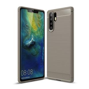 Brushed Texture Carbon Fiber Shockproof TPU Case for Huawei P30 Pro (Grey)