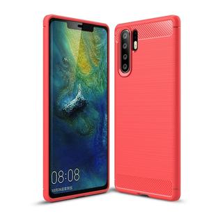 Brushed Texture Carbon Fiber Shockproof TPU Case for Huawei P30 Pro (Red)