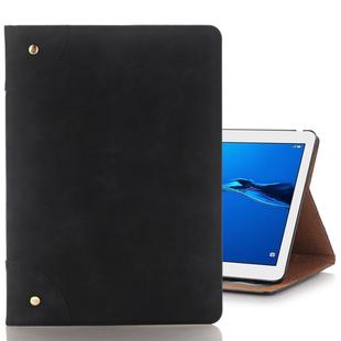 For Huawei MediaPad M3 Lite 10 Vintage Book Style Horizontal Flip Environmental PU Leather Case with Holder & Card Slots & Wallet & Photo Frame(Black)