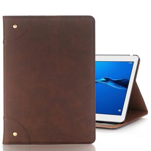 For Huawei MediaPad M3 Lite 10 Vintage Book Style Horizontal Flip Environmental PU Leather Case with Holder & Card Slots & Wallet & Photo Frame(Coffee)