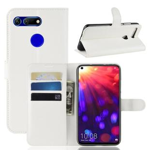 Litchi Texture Horizontal Flip Leather Case for Huawei Honor View 20, with Wallet & Holder & Card Slots (White)