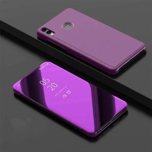 Electroplating Mirror Horizontal Flip Leather Case for Huawei Honor 8X , with Holder (Purple)