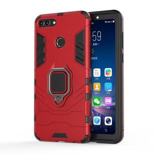 PC + TPU Shockproof Protective Case for Huawei Y9 2018, with Magnetic Ring Holder (Red)