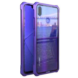 Buckle Series Metal Frame + Tempered Glass Cover Case for Huawei Nova 3 (Purple)