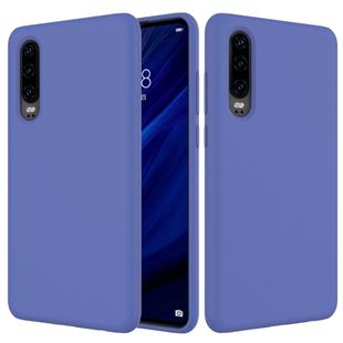 Solid Color Liquid Silicone Shockproof Full Coverage Case for Huawei P30 (Purple)