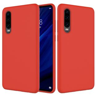 Solid Color Liquid Silicone Shockproof Full Coverage Case for Huawei P30 (Red)