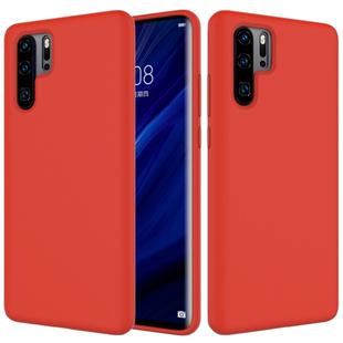 Solid Color Liquid Silicone Shockproof Full Coverage Case for Huawei P30 Pro (Red)