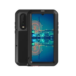 LOVE MEI Powerful Dustproof Shockproof Splashproof Metal + Silicone Combination Case for Huawei P30 (Black)