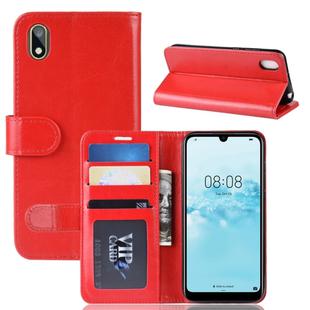 R64 Texture Single Fold Horizontal Flip Leather Case for Huawei Y5 2019, with Holder & Card Slots & Wallet (Red)