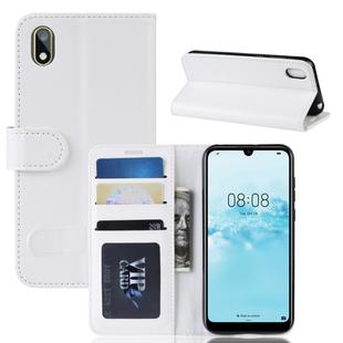 R64 Texture Single Fold Horizontal Flip Leather Case for Huawei Y5 2019, with Holder & Card Slots & Wallet (White)