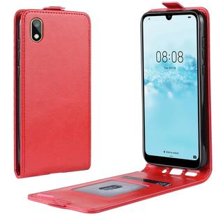 R64 Texture Vertical Flip Leather Case for Huawei Y5 2019 , with Card Slots & Photo Frame (Red)