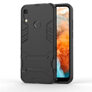 Shockproof PC + TPU Case for Huawei Y6 (2019), with Holder (Black)