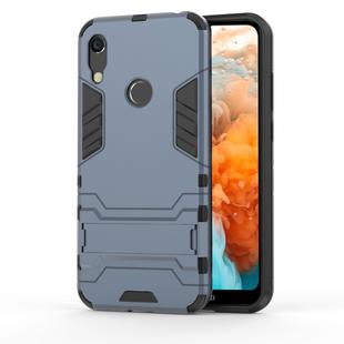 Shockproof PC + TPU Case for Huawei Y6 (2019), with Holder (Navy Blue)
