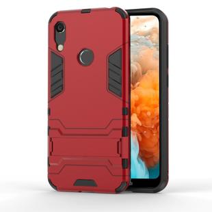 Shockproof PC + TPU Case for Huawei Y6 (2019), with Holder (Red)