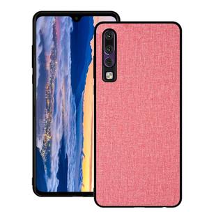 Shockproof Cloth Texture PC+ TPU Protective Case for Huawei P30 (Pink)