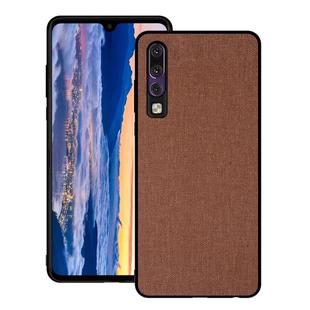 Shockproof Cloth Texture PC+ TPU Protective Case for Huawei P30 (Brown)