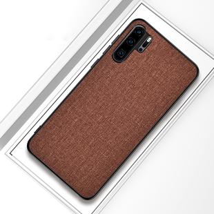 Shockproof Cloth Texture PC+ TPU Protective Case for Huawei P30 Pro (Brown)