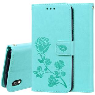 Rose Embossed Horizontal Flip PU Leather Case for Huawei Honor 8S / Y5 (2019), with Holder & Card Slots & Wallet (Green)