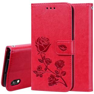 Rose Embossed Horizontal Flip PU Leather Case for Huawei Honor 8S / Y5 (2019), with Holder & Card Slots & Wallet (Red)