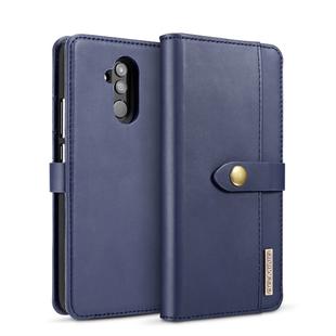 DG.MING Lambskin Detachable Horizontal Flip Magnetic Case for Huawei Mate 20 Lite / Maimang 7, with Holder & Card Slots & Wallet (Blue)