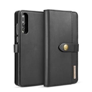 DG.MING Lambskin Detachable Horizontal Flip Magnetic Case for Huawei P20 Pro, with Holder & Card Slots & Wallet (Black)