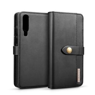 DG.MING Lambskin Detachable Horizontal Flip Magnetic Case for Huawei P30, with Holder & Card Slots & Wallet (Black)