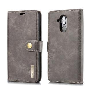 DG.MING Crazy Horse Texture Flip Detachable Magnetic Leather Case for Huawei Mate 20 Lite / Maimang 7, with Holder & Card Slots & Wallet (Grey)