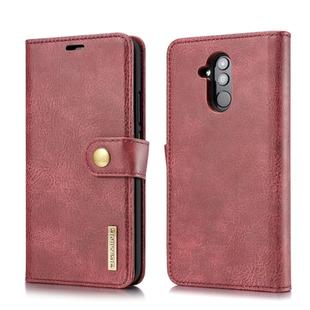 DG.MING Crazy Horse Texture Flip Detachable Magnetic Leather Case for Huawei Mate 20 Lite / Maimang 7, with Holder & Card Slots & Wallet (Red)