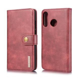 DG.MING Crazy Horse Texture Flip Detachable Magnetic Leather Case for Huawei P30 Lite, with Holder & Card Slots & Wallet (Red)