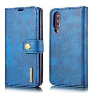 DG.MING Crazy Horse Texture Flip Detachable Magnetic Leather Case for Huawei P30, with Holder & Card Slots & Wallet (Blue)