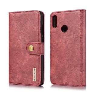 DG.MING Crazy Horse Texture Flip Detachable Magnetic Leather Case for Huawei P Smart (2019) / Honor 10 Lite / Nova Lite 3, with Holder & Card Slots & Wallet(Red)