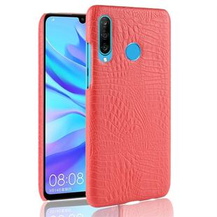 Shockproof Crocodile Texture PC + PU Protective Case for Huawei P30 Lite (Red)