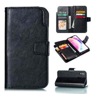 Multifunctional Litchi Texture Horizontal Flip Leather Case for Huawei P20 Lite, with Card Slot & Holder & Wallet(Black)