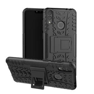 Tire Texture TPU+PC Shockproof Case for Huawei Honor Play 8C, with Holder (Black)
