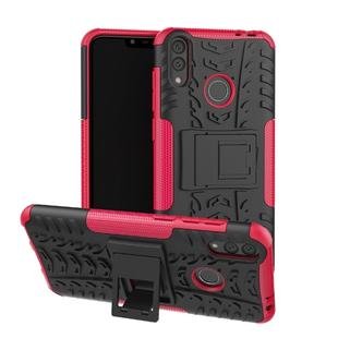 Tire Texture TPU+PC Shockproof Case for Huawei Honor Play 8C, with Holder (Pink)
