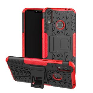 Tire Texture TPU+PC Shockproof Case for Huawei Honor Play 8C, with Holder (Red)