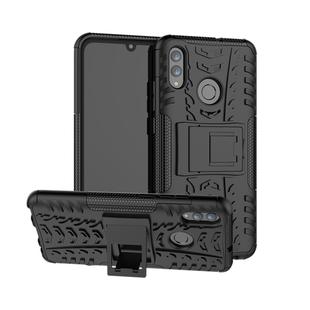 Tire Texture TPU+PC Shockproof Case for Huawei Honor 10 Lite / P Smart (2019), with Holder(Black)