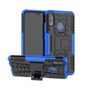 Tire Texture TPU+PC Shockproof Case for Huawei Honor 10 Lite / P Smart (2019), with Holder(Blue)