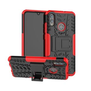 Tire Texture TPU+PC Shockproof Case for Huawei Honor 10 Lite / P Smart (2019), with Holder(Red)