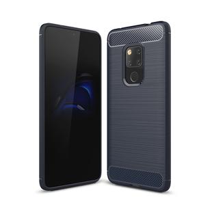 Brushed Texture Carbon Fiber Shockproof TPU Case for Huawei Mate 20 (Navy Blue)