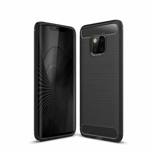 Brushed Texture Carbon Fiber Shockproof TPU Case for Huawei Mate 20 Pro (Black)