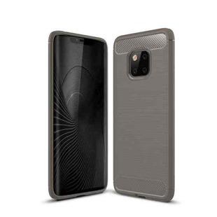 Brushed Texture Carbon Fiber Shockproof TPU Case for Huawei Mate 20 Pro (Grey)