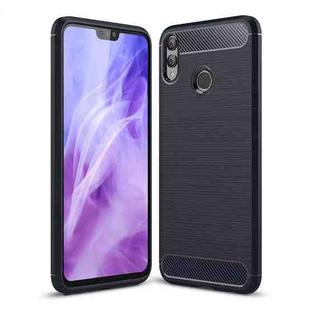 Brushed Texture Carbon Fiber Shockproof TPU Case for Huawei Honor 8X (Navy Blue)