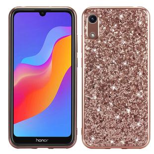 Glitter Powder Shockproof TPU Case for Huawei Honor Play 8A (Rose Gold)