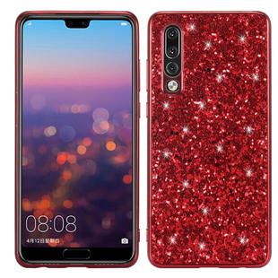 Glitter Powder Shockproof TPU Case for Huawei P30 (Red)