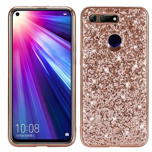 Glitter Powder Shockproof TPU Case for Huawei Honor View 20 (Rose Gold)