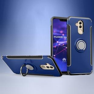 Magnetic 360 Degree Rotation Ring Holder Armor Protective Case for Huawei Mate 20 Lite (Blue)