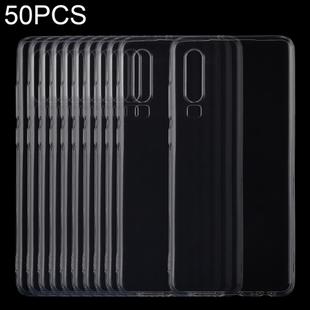50 PCS 0.75mm Ultrathin Transparent TPU Soft Protective Case for Huawei P30