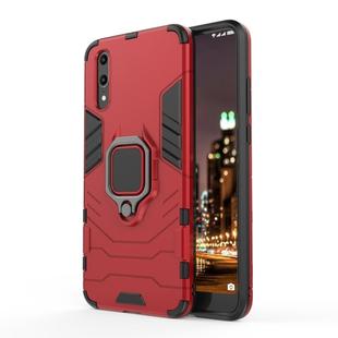 PC + TPU Shockproof Protective Case for Huawei P20, with Magnetic Ring Holder (Red)